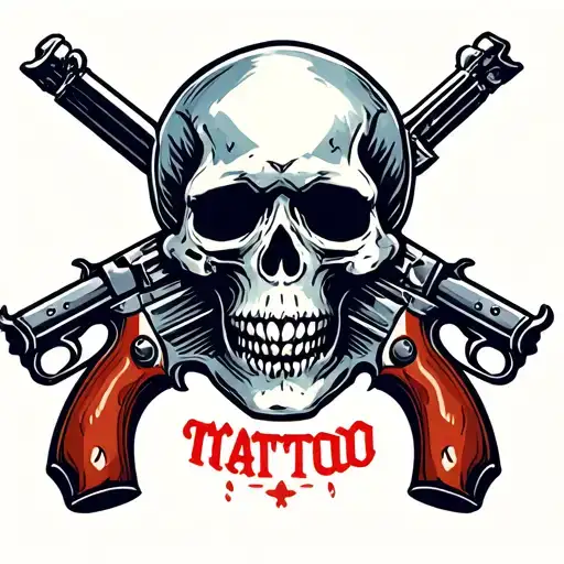 Skull With Guns