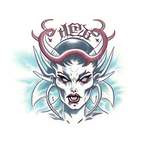 A Head Of A Woman Demon Like Succubus Getting Opened By Evil Hands