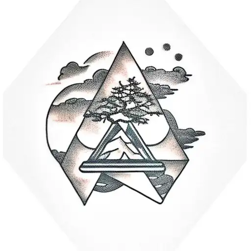 Triangle With A Bonsai Tree