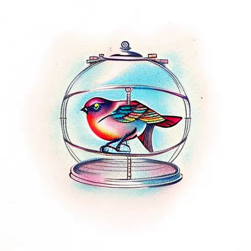 A Bird In An Open Cage