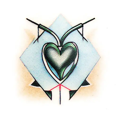 Red Heart Pierced With Arrow
