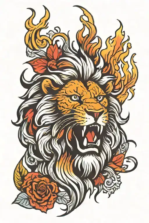 Lion Head Burning