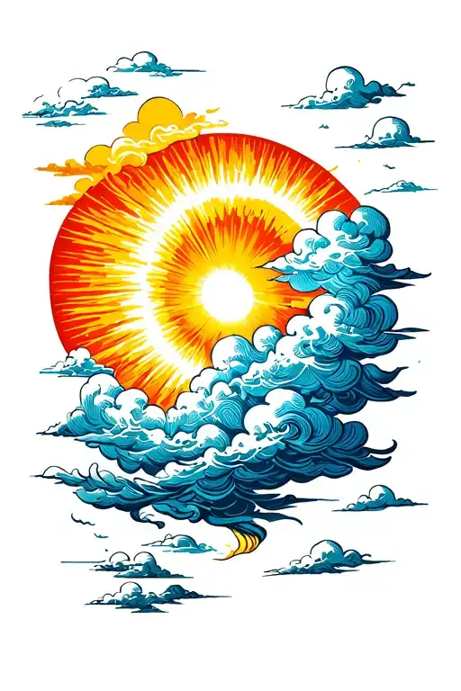 Sun Shining Trough Clouds