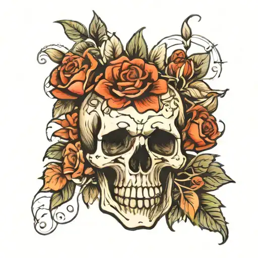 Skull With Flowers
