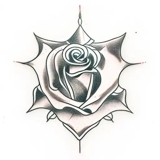 Bullet Shell With Rose Wrapping Around It