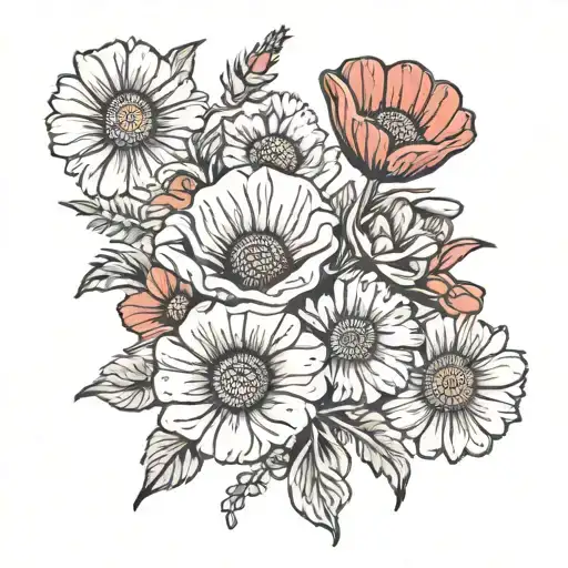 Poppy And Daisy Bouquet