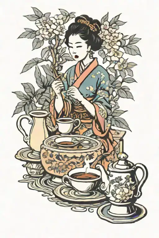 Chinese Tea Ceremony Scene