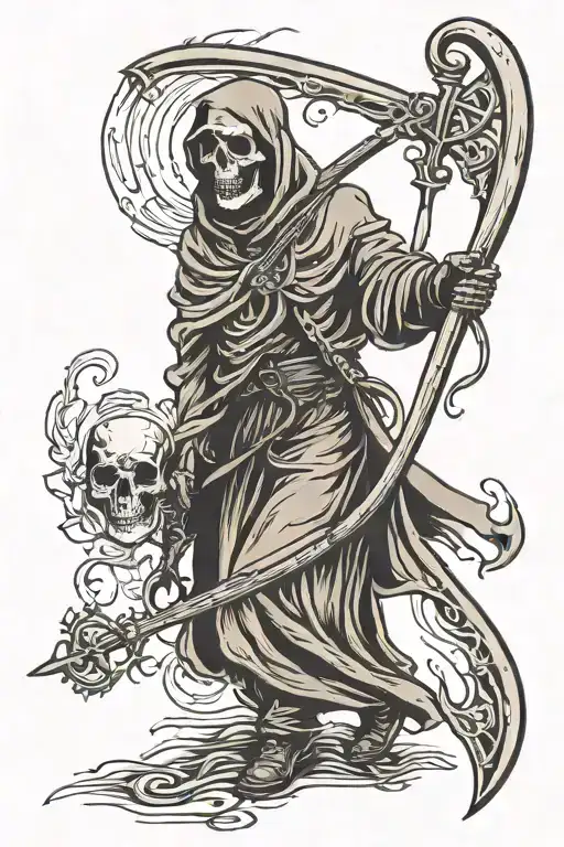 Grim Reaper Holding A Scythe