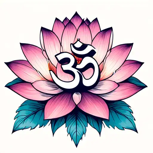 Om Sign Blue Lotus Flower Bouquet