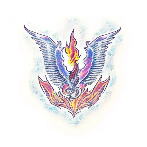 Burning Phoenix Rising Out Of An Exploding Galaxy