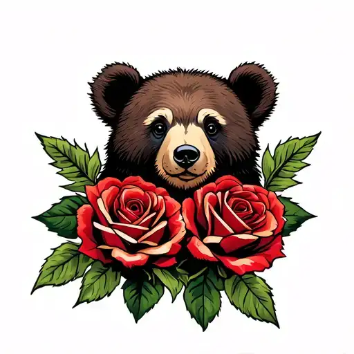 Bear Cubs Roses