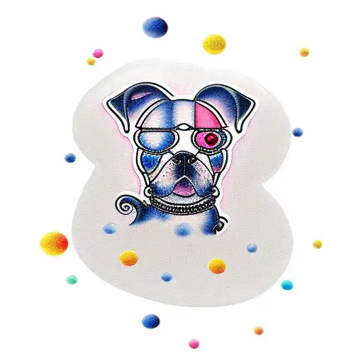 A Dog Silhouette Surrounded By Soap Bubbles