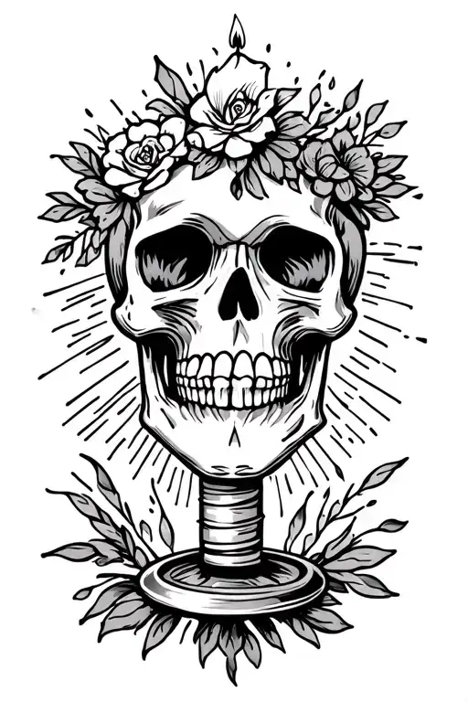 Skull With A Candle