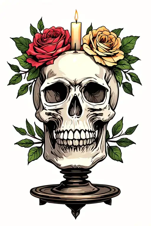 Skull Candle Holder