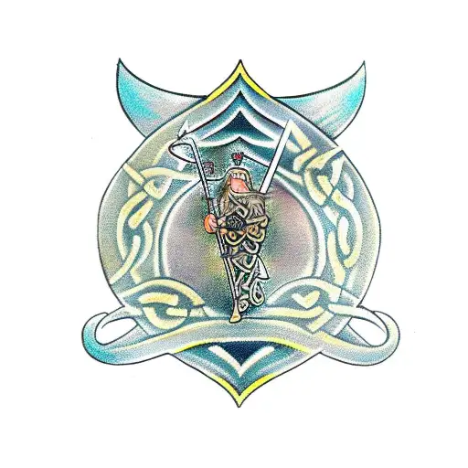 Celtic Angel With Swords