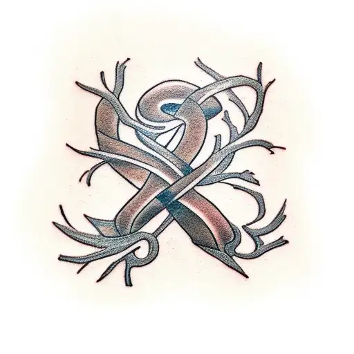 Tattoo With The Letter S N And P Intertwined In The Roots Of A Tree That Symbolizes Life