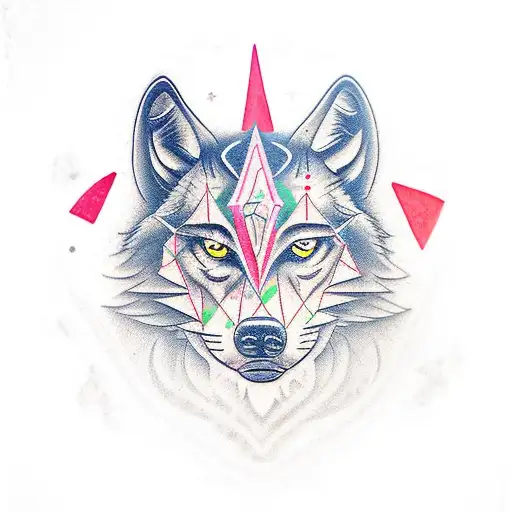 Villalobos In Vertical With On The Right Side Having A Half Of A Wolf Face