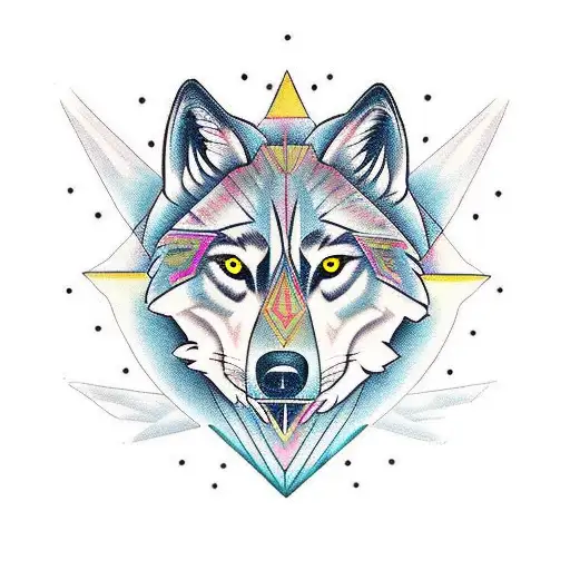 Villalobos In Vertical With On The Right Side Having A Half Of A Wolf Face