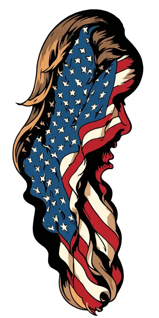 Forrest Into American Flag Embedded Inside