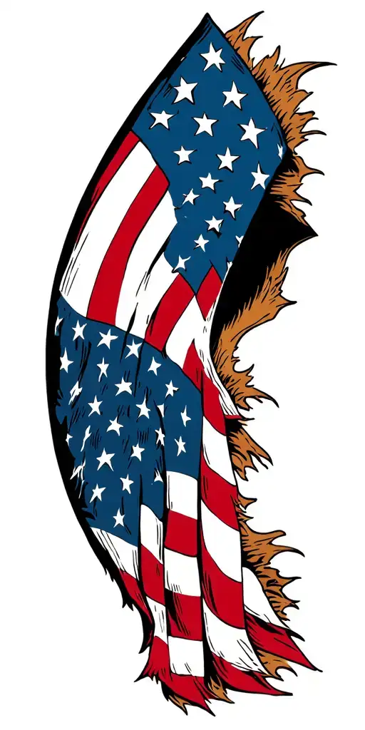 American Flag In Skin Opening