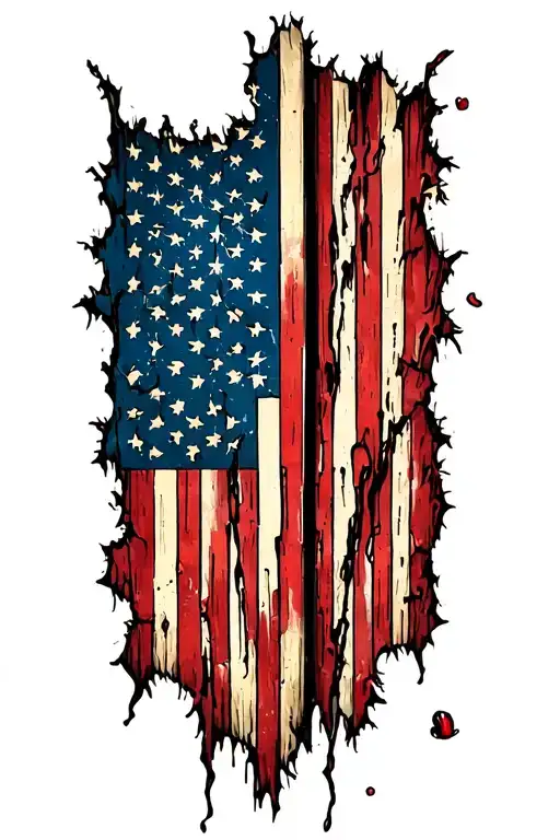 Tattered American Flag