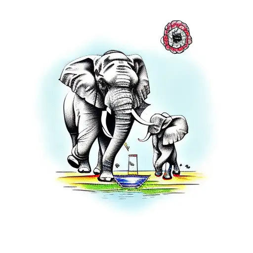 Elephant With Baby Elephant