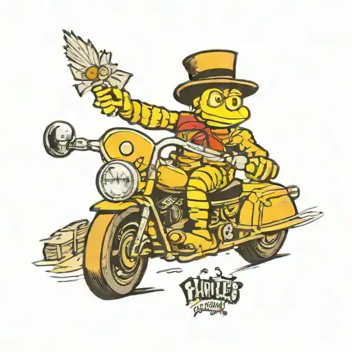 Planters Peanuts Mr Peanut Cartoon Character Riding A Motorcycle