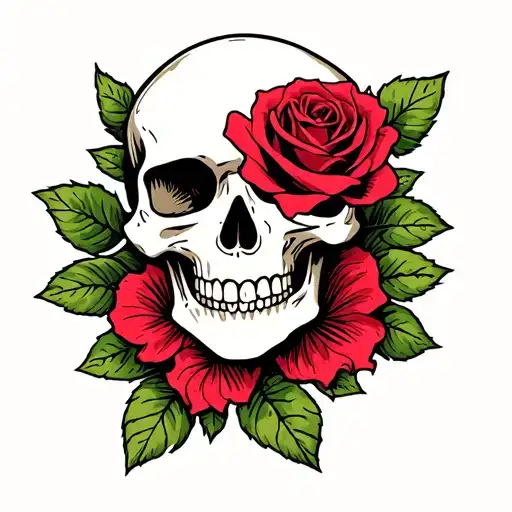 Skull And Rose