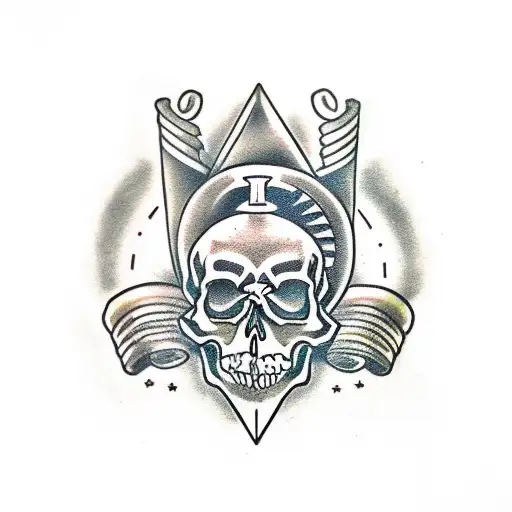 Skull With Crescent Wrench