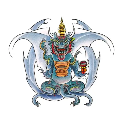 Dragon With Buddha