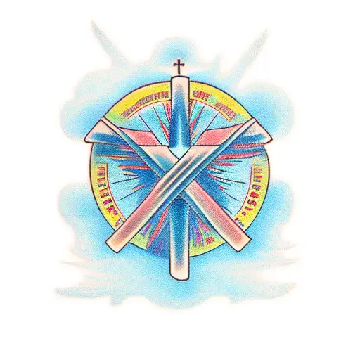 Jesus Cross With Fire