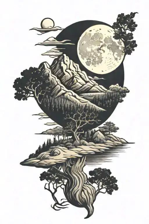 Smoky Mountains Full Moon