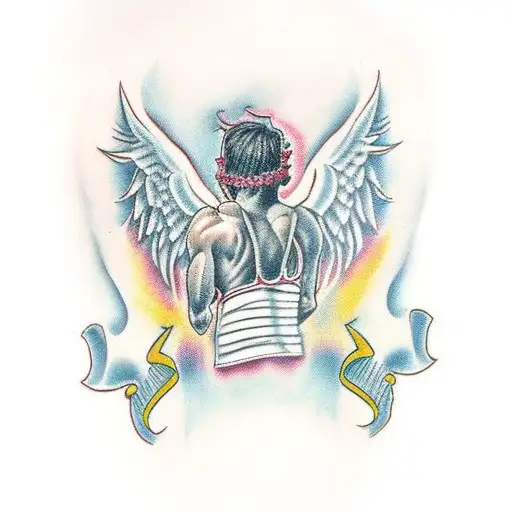 D'angelo With Angel Wings Around It