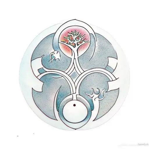 Tree Of Life And The Yin-yang Symbol