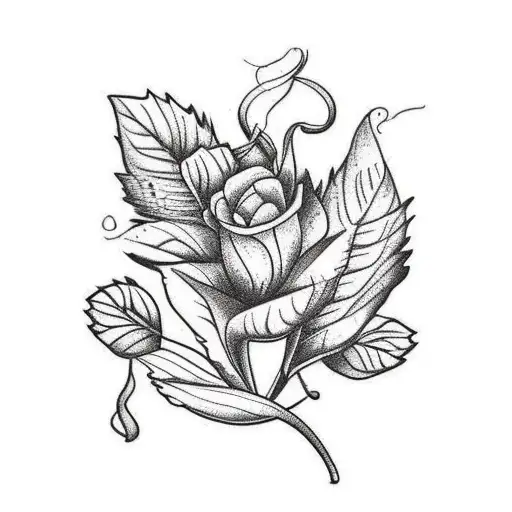 Country Style Tattoo Of Sweet Corn Plants And Strawberry Plants