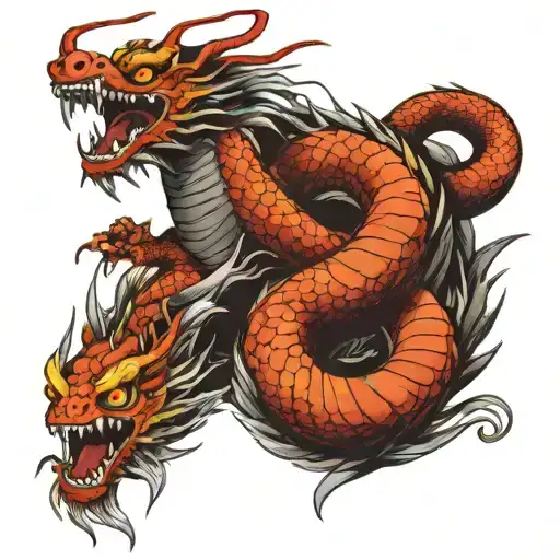 Traditional Japanese Dragon Wrapped Around An Expensive Sports Car