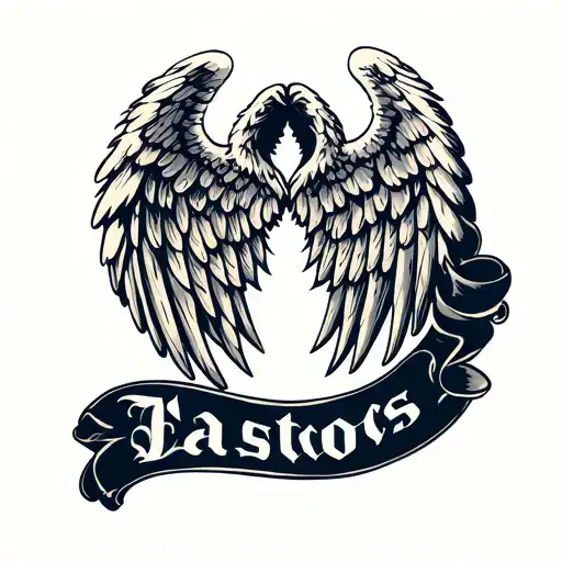 Angel Wings With Name Intertwined