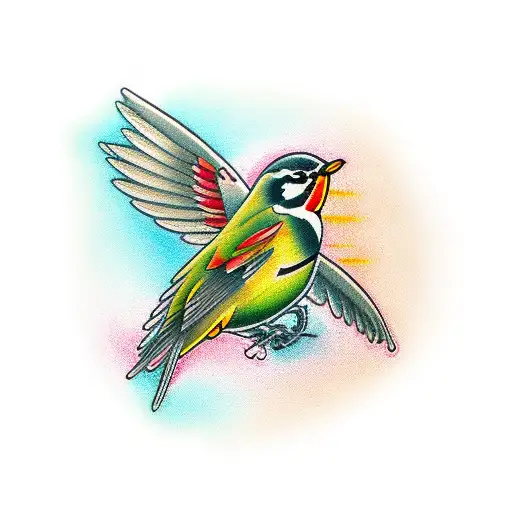 Red Yellow And Green Robin