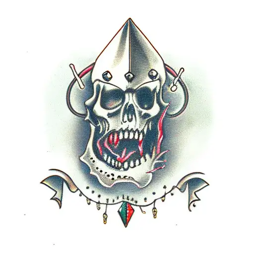 Dagger With Bloody Chain