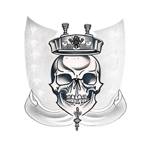 Fortis Fortuna Adiuvat With Inverted Cross And Skull