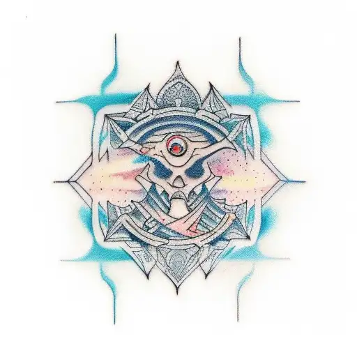 Incorporate Elements Of Ancient Languages And Ethereal Abstract Art Into A Tattoo Design