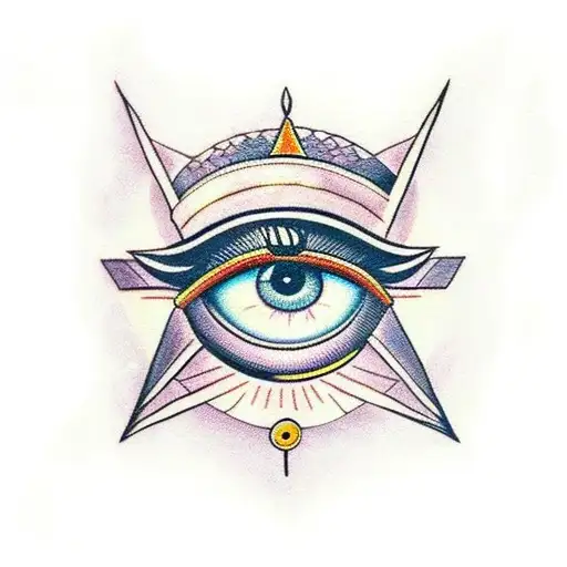 Eye Of Horus With Egyptian Sites