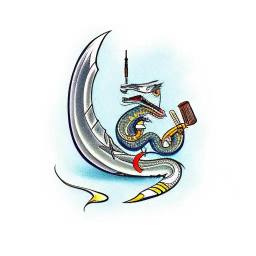 Cobra With A Katana Passing Through