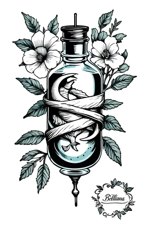 Belladonna Wrapped Around Vial Moon