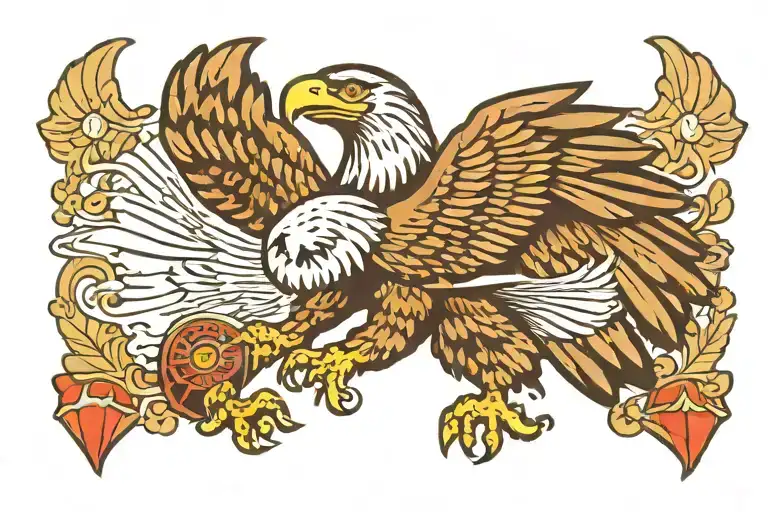 Flying Eagle Holding Diamond