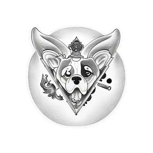 Black And White Dogs Ying Yang Fine Line