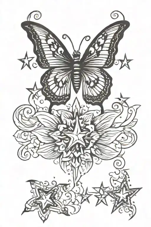 Butterfly With Star Made