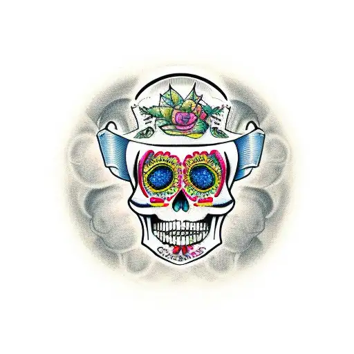 Sugar Skull With Backwards Ball Cap