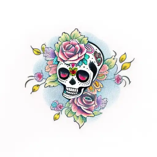 Sugar Skull Profile Love Flowers