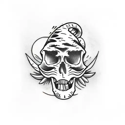 Fern With Dinosaur Skull